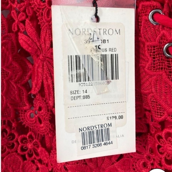 Bardot Brand New with tags, Elegant Red Lace Dress - Picture 7 of 7